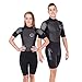 Seavenger Navigator 3mm Shorty | Short Sleeve Wetsuit for Men and Women | Surfing, Snorkeling, Scuba Diving (Surfing Black, Women's 9)