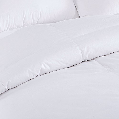PUREDOWN White Down Comforter, Year Round Use, 100%Cotton, 600 Fill Power, 233 Thread Count , Twin Size, White