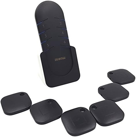 Key Finder, DEOMAI Wireless RF Item Locator Anti-lost Keychain Support Rmote Control, 1 RF Transmitter and 6 Receivers, Pet Phone Wallet Tracker