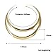Jerollin Two-layers Stainless Steel Silver Statement Open Choker Bib Necklace Gold