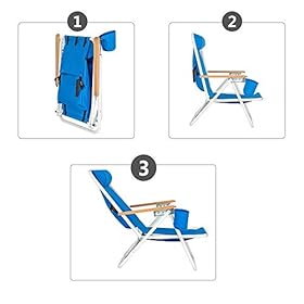 Goujxcy Backpack Beach Chair, Folding Camping Chair Beach Lounge Chair Portable Lightweight Outdoor Lounge Chairs Patio… 41%2BLLuxWmIL
