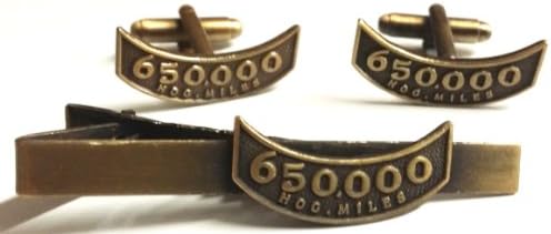 Harley Davidson HOG Motorcycle Mileage Rocker 650K 650000 Miles Replica TIE BAR CLIP CUFFLINKS SET