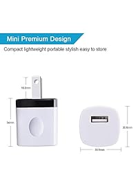 Ououdee Cargador de pared portátil de 2,4 A con doble puerto USB rápido