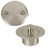 Bennington Lift and Turn Bathtub Tub Drain Overflow Kit, Satin Nickel