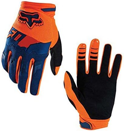 ShiningLove Full Finger Cycling Gloves Outdoor Sports Anti Skid Wear Resistance Breathable Gloves Unisex Racing Motorcycle MTB Bike Gloves Orange L