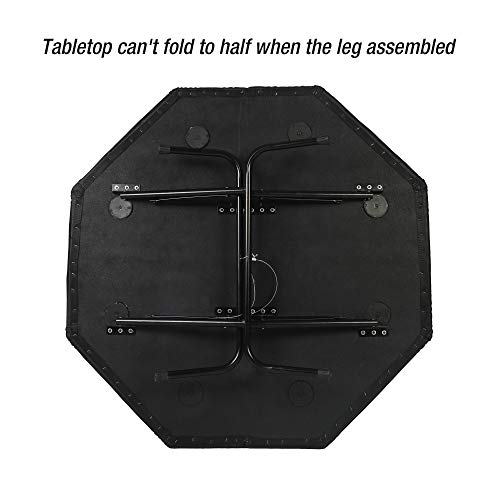 LUCKYERMORE-48-Folding-Poker-Table-Professional-8-Player-Casino-Poker-Table-wCup-Foldable-Leg-Octagon-Texas-Holdem-Poker-Mat-for-Blackjack-Club-Family-Games