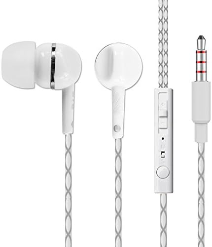 YISHENG 3.5mm High Quality Earphone Earbud Headset Headphone with Remote and Mic for Smartphone Android and Iphone, Earphones with Mic, Earphone for Andriod IOS Smartphone (White)