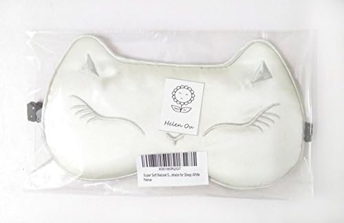 Super Soft Natural Silk Cute Cat Eye Mask Eyes Cover Eyeshade for Sleep White