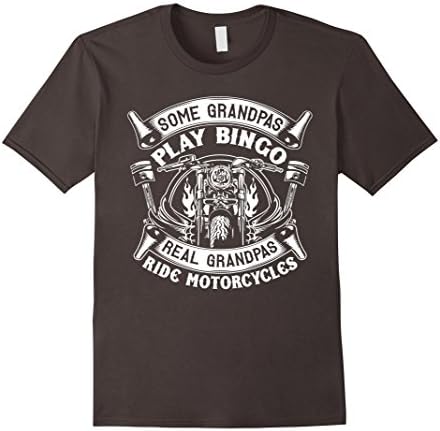 Mens Real Grandpas Ride Motorcycle T-Shirt - Biker Grandpa Shirt 2XL Asphalt
