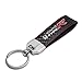 iPick Image Made for Honda Civic Type R Real Black Carbon Fiber Loop Strap Key Chain with Red Stitching