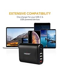 Fast Charing PD Cargador de pared multipuerto USB C Estación de carga para iPhone XS XS Max XR, MacBook, Nexus, Galaxy y más