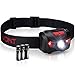 Vont LED Headlamp, Super Bright LEDs, Compact Build, 5 Modes, Headlight with White-Red LEDs, Comfy Adjustable Strap, IPX4 Waterproof, Use Head Lamp for: Running, Camping, Hiking - Black & Red