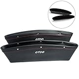 Car Pocket Organizer Seat Console Gap Filler Side Car Storage Catcher Drop Items Pack of 2 Premium PU Leather (Black)