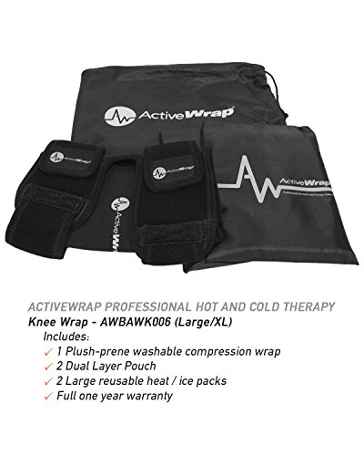 Ice / Heat Therapy Wrap For Left / Right Knees - Large / Xtra Large - Great For Knee Sprains, Strains, Tendonitis, Arthritis, And Swelling, - Hot / Cold Gel Packs Included - Thumbnail 6