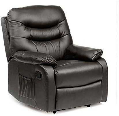 Livewell Hebden Leather Recliner Manual Reclining Armchair Home Sofa Lounge Cinema & Gaming Chair (Brown) - NEW YEAR SALE - SAVE 25%
