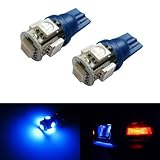 iJDMTOY 5-SMD 168 194 2825 T10 LED License Plate Light Bulbs, Ultra Blue
