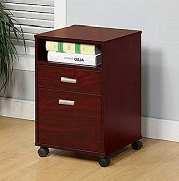 Amazon Com Short Filing Cabinet Wood Two Drawers With Open Cubby