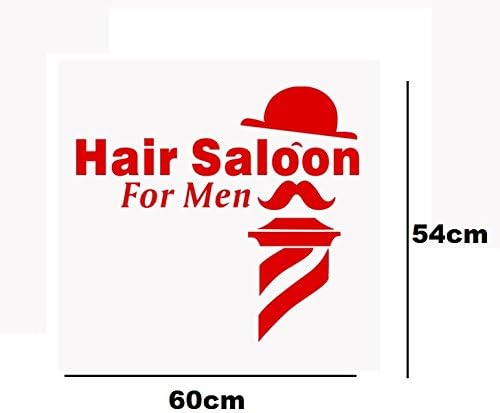 Buy Marvellous Hair Salon For Men Wall Sticker Red Colour 60x54cm