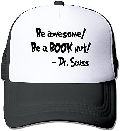 Handson Adjustable Flat Billed Dr.seuss Be A Book Not Sun Caps Hat Black