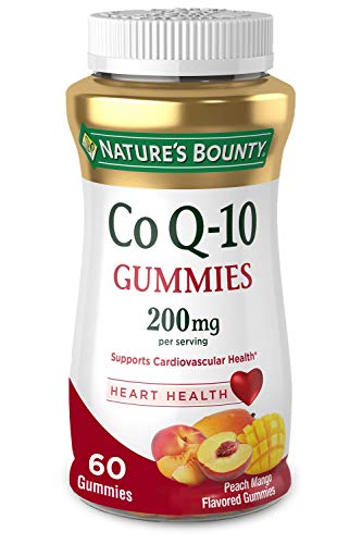Nature’s Bounty CoQ10 Gummies, Supports Heart Health, CoQ10 200mg, Peach Mango Flavor, 60 Count