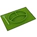 Biubee Silicone Placemat + Plate - One-Piece Suction Bowl with Spoon for Baby and Toddlers (green)
