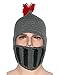 Kafeimali Men's Original Viking Barbarian Knight Beard Hat Beanie Knit Caps (Gray 1)