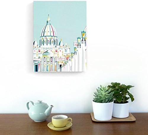 Rome Canvas Wall Art, Vatican Skyline, Framed Print