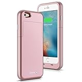 iPhone 6s/6 Battery Case, AexPower 3800mAh Portable Charger Case Rechargeable Extended Battery Pack Protective Backup Charging Case for Apple iPhone 6/ 6s (4.7 Inch) -Rose Gold