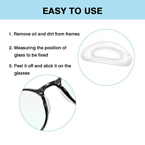image for CHARMINER Eyeglass Nose Pads, Transparent Anti-Slip Nosepads, Stick on