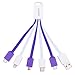 Mini USB Cable, JASTEK 5 in1 Multi USB Charger Cable with Type-C, Mini, Micro, 8pin Connectors (1 piece White + Purple )