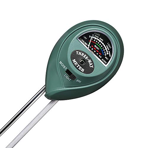 XLUX Soil Tester Meter, 3-in-1 Soil Test Kit for Moisture, Light & pH, for Home and Garden, Lawn, Farm, Plants, Herbs & Gardening Tools, Indoor/Outdoors Plant Care Soil Tester