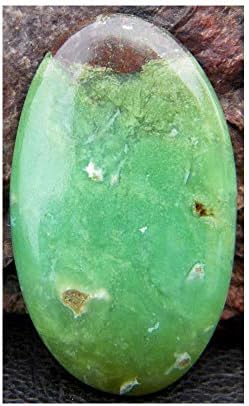 Surbhi Crafts Chrysoprase Cabochon, Natural Green Chrysoprase Gemstone 29Ct Oval Shape 36x21x4mm K-4376