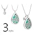 TT-Star Teardrop Aromatherapy Essential Oil Diffuser Necklace Locket Pendant with 8 Refill Pads(Silver)
