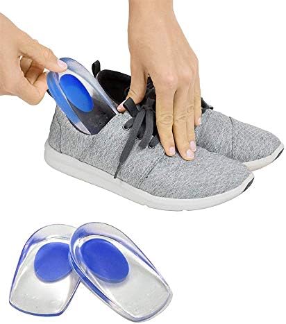 VOETEX ZONE™ Silicone Heel Cups and PU Gel Heel Protectors for Men, Heel Pads, Plantar Fasciitis Inserts, Heel Inserts, Heel Support, Heel Spur, Heel Care for Foot Pain Relief - 1 Pair