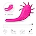 Vibrating Cock Ring, Penis Ring with Double Loop Licking 10 Rotation Speeds Waterproof Medical Silicone Rechargeable Couples Adult Sex Toy (Red)
