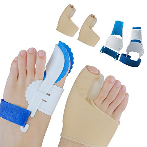 Sumifun Bunion Corrector, Adjustable Velcro Bunion Night Splint, Protector Sleeves kit for Big Toe Strap Bunion Bootie Provides Great Protection and Treatment for Hallux Valgus Bunion Pain (Style 2)