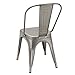 Joveco Sheet Metal Frame Tolix Style Stackable Industrial Bar Chairs with Back - Set of 2 (Gunmetal) Wholesale Price