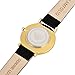 Dovoda Mens Gold Tone Watches Quartz Black Calf Leather Waterproof Wrist Watch