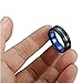 Tungary 8mm Tungsten Rings for Men Wedding Engagement Band Blue Grooved Brushed Size 7-14