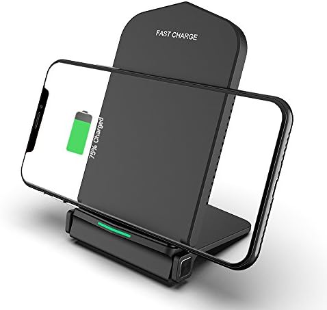 iPhoneX Wireless Fast Charger Stand - 2 Coils Qi Wireless Charging Pad Compatible with iPhone X iPhone 8/8 Plus Samsung Galaxy S8/S8 Plus/ S7/ S7 edge/ S6 Edge Plus/ S6 Edge/ S6 All Qi-Enabled Devices