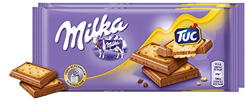 Milka & Tuc Cracker Chocolate Candy Bar Original German Chocolate 87g/3.06oz (Pack of 2)