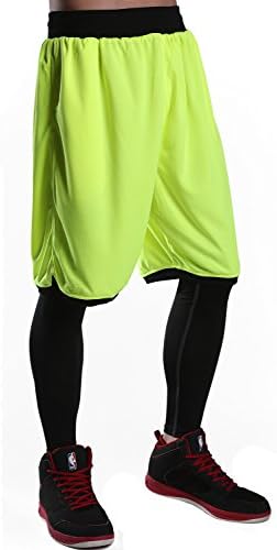JEASS Basketball Shorts for Men Workout Shorts with Pockets Mesh Lining,Green,X-Large/Tag 5XL(Waist 35"-37")
