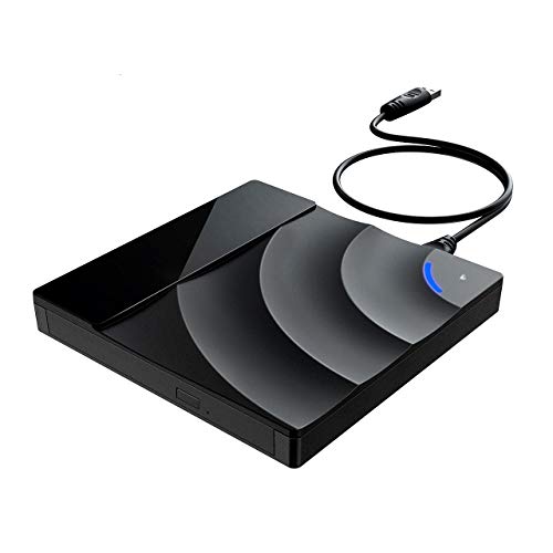 CD/DVD External Drive with USB3.0 and Type-C Interface, TOPELEK CD-ROM/DVD-RM Reader and Writer with Touch Sensitive Button, Streamlined Construction, Compatible for Windows and Mac OS (Black) - Thumbnail 7