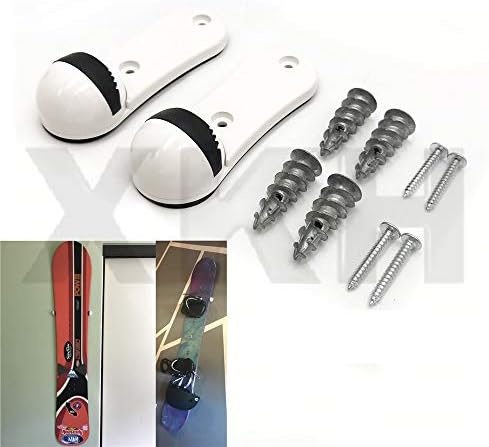 XKMT-1 Pair SKI SNOWBOARD Wall Mount Durable white plastic rotate rubber [B07MQBQN6B]
