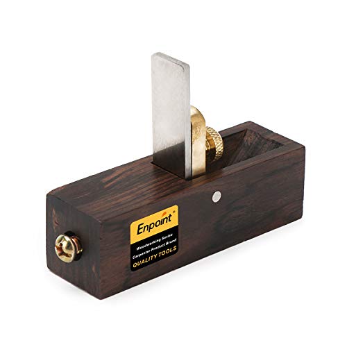 Micro Wood Plane, EnPoint Mini Block Plane Ebony 3 Inch Hand Planer High-speed Steel Blade 90 Degree Carpenter Smoothing Wood Hand Tools for Carpenter Woodworker
