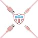 iPhone Charging Cord, Marchpower Denim Braided 2 Pack 6FT Apple Lightning Cable USB Sync& Charge Cord for iPhone SE iPhone 7 7Plus 6S 6 5 5s 5c iPad Air 2 Mini 4 iPad Pro iPod Touch 5(Light Pink)