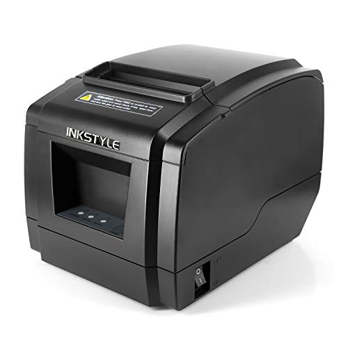 [USB + Bluetooth] INKSTYLE 80mm Thermal Printer Bluetooth Printer with High Speed Printing, USB Receipt Printer with Cash Drawer, Compatible with ESC/POS, Support Windows Linux System and Auto Cutter