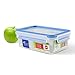 Emsa Clip and Close Storage Rectangle Container with 2 Inserts, 34-Ounce, Blue