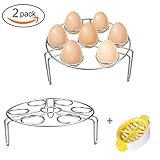 Egg Steamer Rack,JHS-TECH Stainless Steel Egg Cooker for Instant Pot and Pressure Cooker Accessories with Egg Slicer
