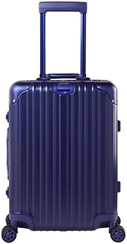 Expandable Spinner Hard Shell Suitcase Lightweight Carry On Luggage (20 inch, blue)